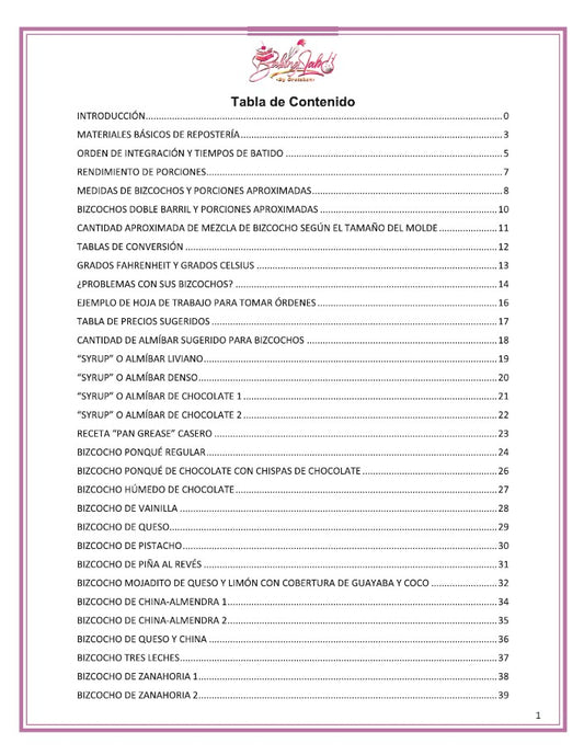 Recetario Impreso de Repostería Básica y Sabores de Bizcochos (2da Edición-2026) *PRE-VENTA*