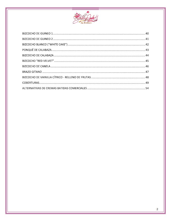 Recetario Impreso de Repostería Básica y Sabores de Bizcochos (2da Edición-2026) *PRE-VENTA*