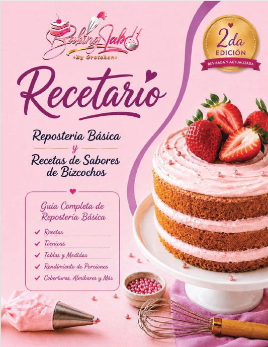 Recetario Impreso de Repostería Básica y Sabores de Bizcochos (2da Edición-2026) *PRE-VENTA*