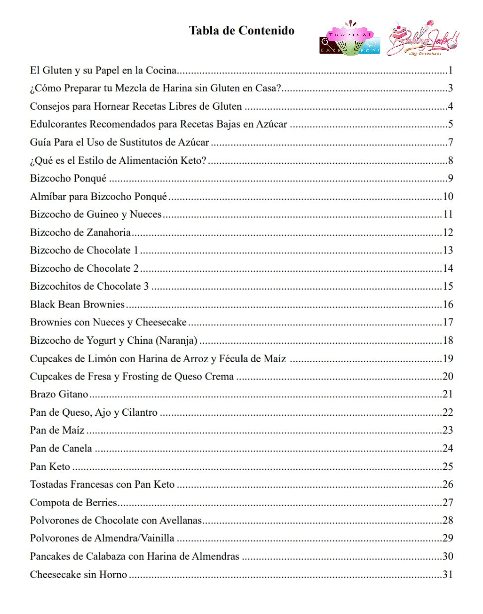 Recetario Impreso de Recetas Saludables (Keto/Sin Azúcar/Sin Gluten)