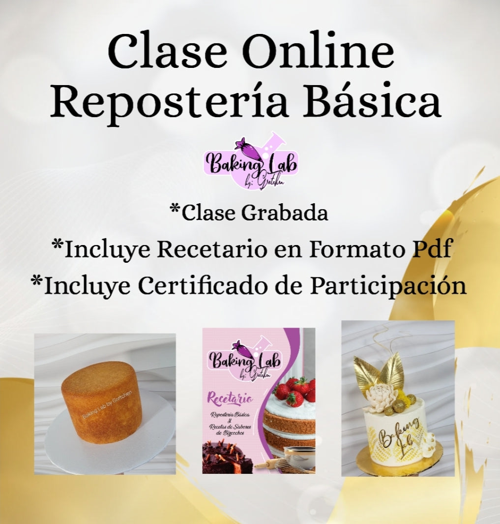 Clase Online de Repostería Básica y Sabores de Bizcochos (Video Pre-Grabado)